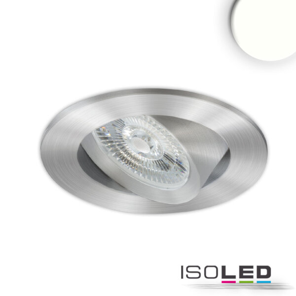 ISOLED LED Einbauleuchte Slim68 Alu gebürstet, rund, 9W, neutralweiß, dimmbar
