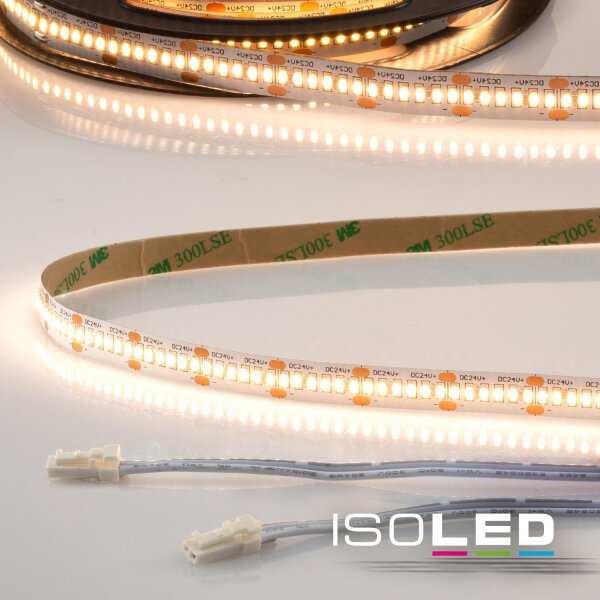 LED CRI930 MiniAMP Flexband, 24V, 12W, 3000K, 250cm, beidseitig 30cm Kabel mit male-Stecker