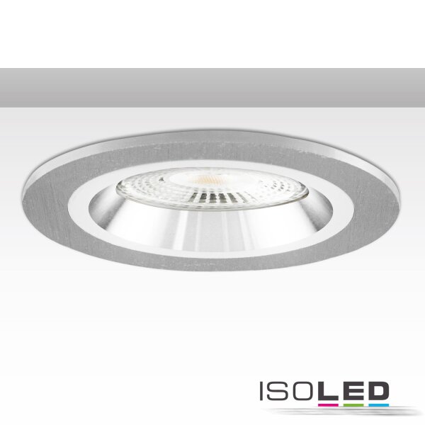 ISOLED Einbaurahmen Kombi für GU10/MR16, Alu gebürstet + weiß-silber