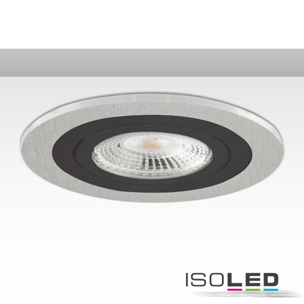 ISOLED Einbaurahmen Kombi für GU10/MR16, Alu gebürstet + schwarz