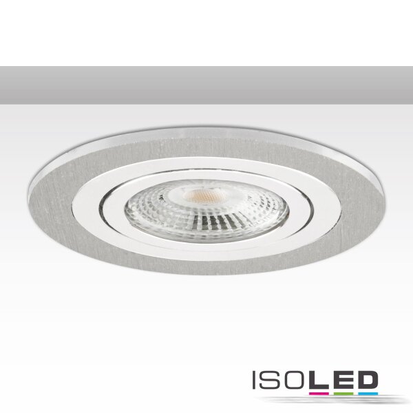 ISOLED Einbaurahmen Kombi für GU10/MR16, Alu gebürstet + Alu weiß