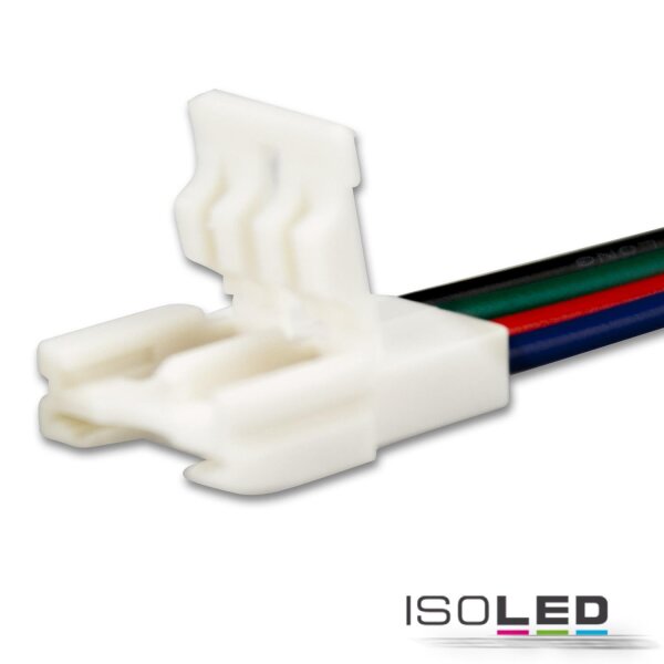 Clip-Kabelanschluss (max. 5A) für 4-pol. IP20 Flexstripes mit Breite 10mm, Pitch-Abstand >8mm