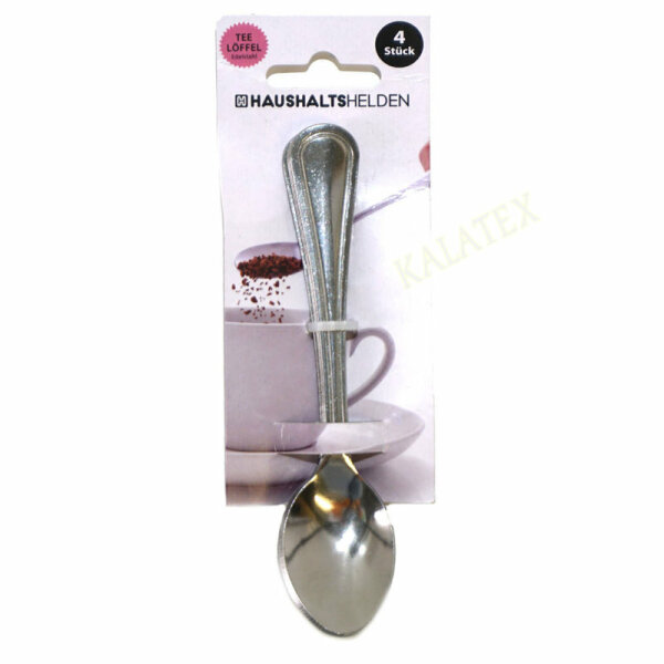 Haushaltshelden  Teelöffel, silber, 4 Stk.