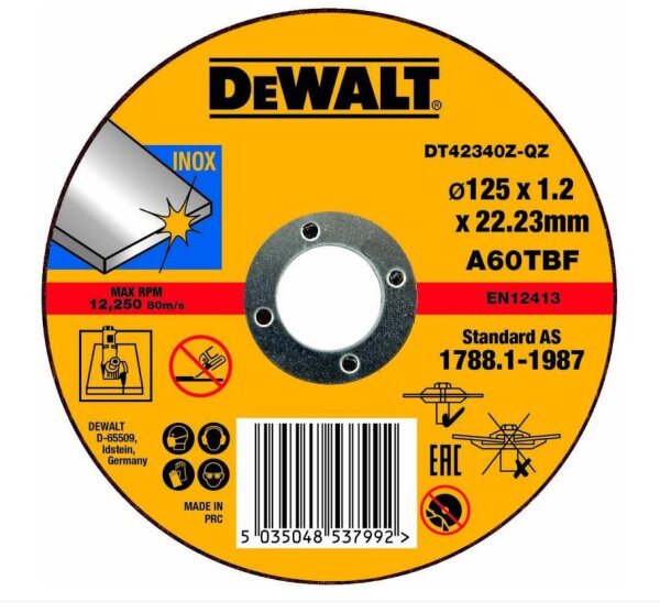 DEWALT Trennscheibe 125 x1,2 x 22,23 mm Inox