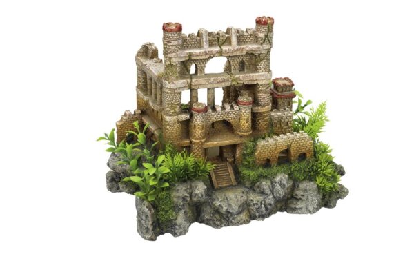 NOBBY Aqua Ornaments "Burgruine mit Pflanzen", 30,8 x 19,8 x 24,8 cm