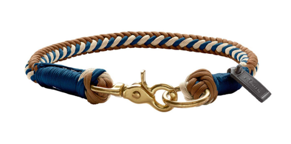 HUNTER Hundehalsband S-M, B: 1,4 cm, Halsumfang: 40 cm, blau/beige