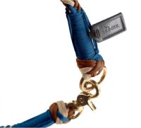 HUNTER Hundehalsband S-M, B: 1,4 cm, Halsumfang: 40 cm, blau/beige