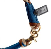 HUNTER Halsband Tinnum, M-L, B: 1,4 cm, Halsumfang: 50 cm, blau/beige