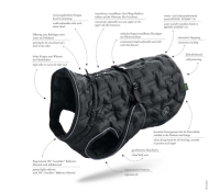 HUNTER Hundemantel Monaco 55, Hals: 74 cm, Bauch: 54-116...