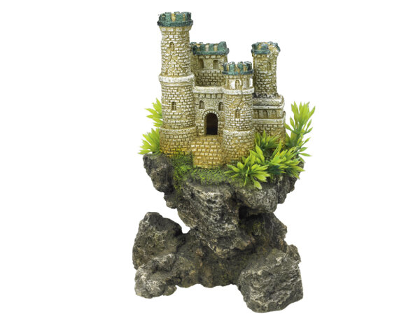 NOBBY Aqua Ornaments "Burg mit Pflanzen", 12,5 x 10,5 x 19 cm
