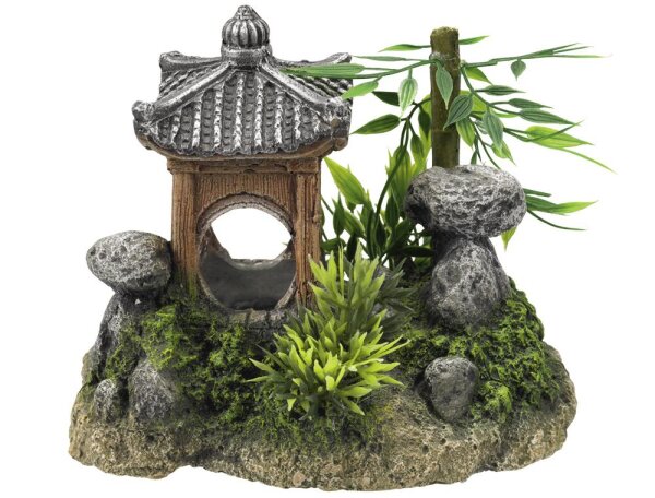 NOBBY Aqua Ornaments "Asiatischer Tempel", 15,5 x 10,5 x 12,5 cm