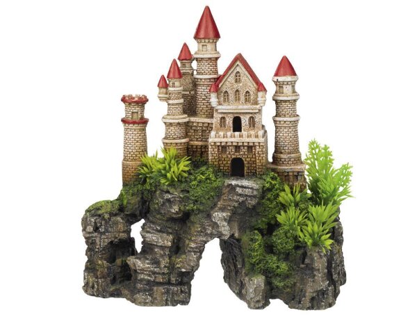 NOBBY Aqua Ornaments "Schloss mit Pflanzen", 20,3 x 9,3 x 21,7 cm