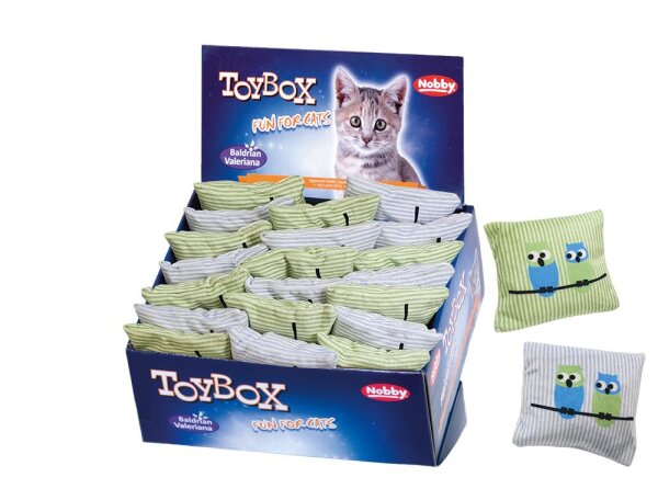 NOBBY Kissen "Owl", weiß oder gelb mit Eulenmotiv, 9 x 9 cm