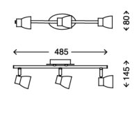 LED Deckenleuchte 3er Spot Briloner 2914-032 Spotstrahler...