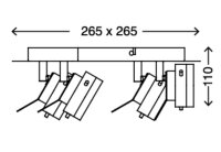 BRILONER Deckenleuchte innen eckig chrom 4-flammig 2807-048