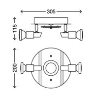 Briloner 3595-032 - LED Spotlight RIPOSO 1xLED/5W/230V + 2xGU10/3W