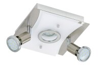 LED Deckenleuchte Nickel matt 3 Flammig Drehbar Schwenkbar Eckig Warmweiß 20cm x 20cm