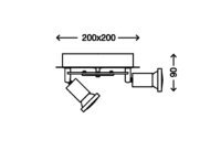 LED Deckenleuchte Nickel matt 3 Flammig Drehbar Schwenkbar Eckig Warmweiß 20cm x 20cm