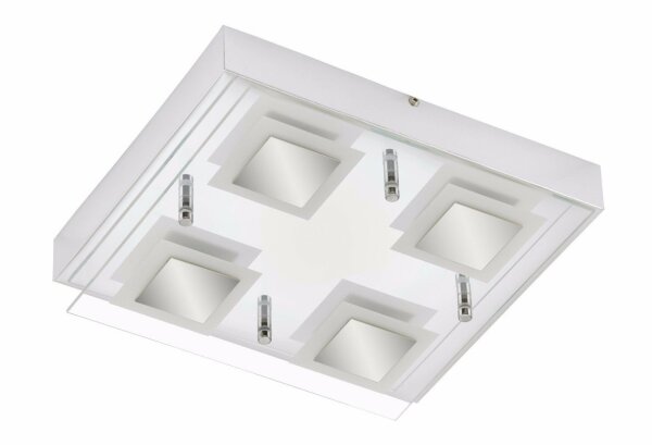 Briloner LED Deckenleuchte 4-flammig AGILED chrom, 33x27x5,4cm, 5W