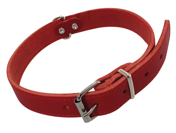 NOBBY Lederhalsband "Tabil", rot, L, 60 cm (46-56 cm), 25 mm
