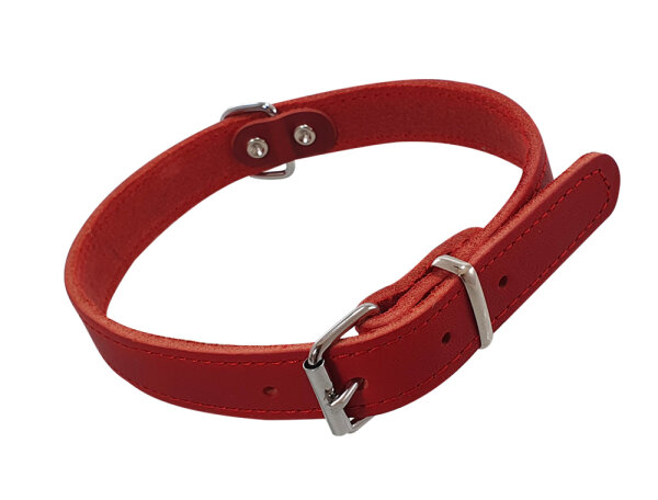 NOBBY Lederhalsband "Tabil", rot, M, 47 cm (38-44 cm), 18 mm