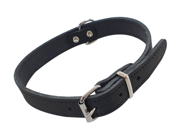 NOBBY Lederhalsband "Tabil", schwarz, M, 47 cm (38-44 cm), 18 mm