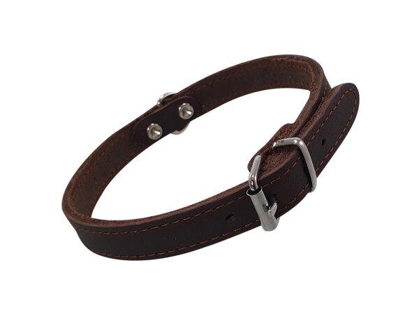 NOBBY Lederhalsband "Tabil", braun, S, 37 cm (30-35 cm), 14 mm
