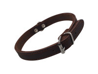 NOBBY Lederhalsband "Tabil", braun, S - M, 42...