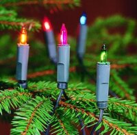 Mini-Lichterkette 35er Birnen bunt Kabel grün innen...