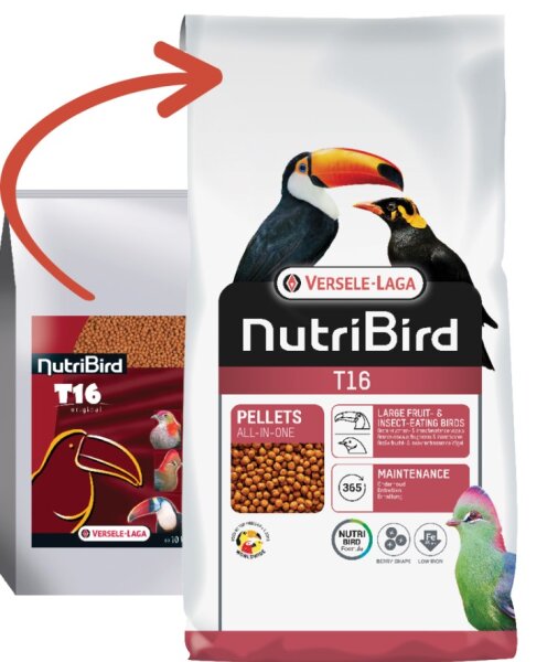 NUTRIBIRD T16 Extrudierte Pellets, für Frucht und Insektenfressende Vögel, 10 kg