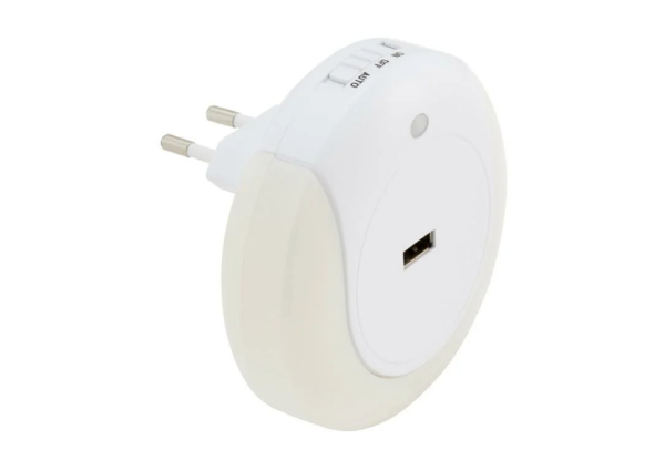 BRILONER  Steckerleuchte "Night Light" LED Nachtleuchte mit Sensor, weiß, Ø 9 cm