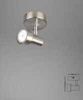 BRILONER LED SPOT WANDLEUCHTE, Ø 8 CM, 3 W,...