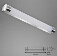 BRILONER LED Wand- und Deckenleuchte, 59,2 CM, 10 W, CHROM