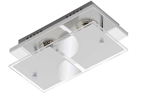 BRILONER LED Deckenleuchte Tom, Chrom Glas