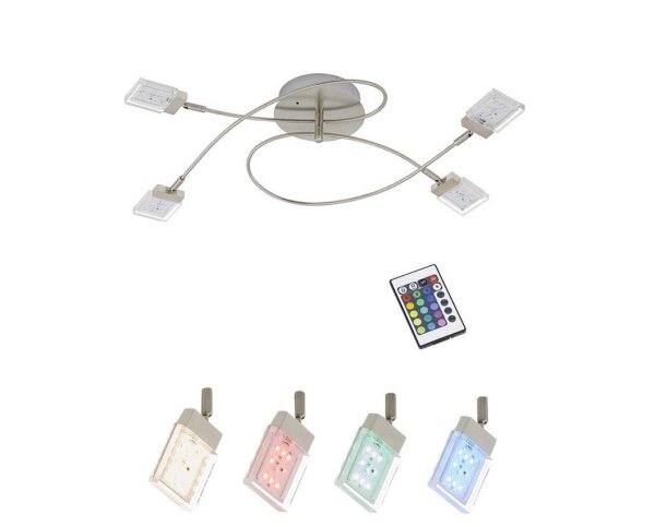 BRILONER LED Deckeleuchte 4er Spot, mit Fernbedienung