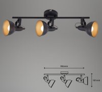 BRILO Leuchten Deckenspots3-flammig, Strahler dreh- und...