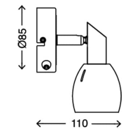 BRILONER LED Wandstrahler mit Schalter Combi, weiß Chrom inkl. GU10 LED schwenkbar