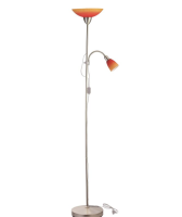 Deckenfluter Pienza mit Leseleuchte Rot-Orange