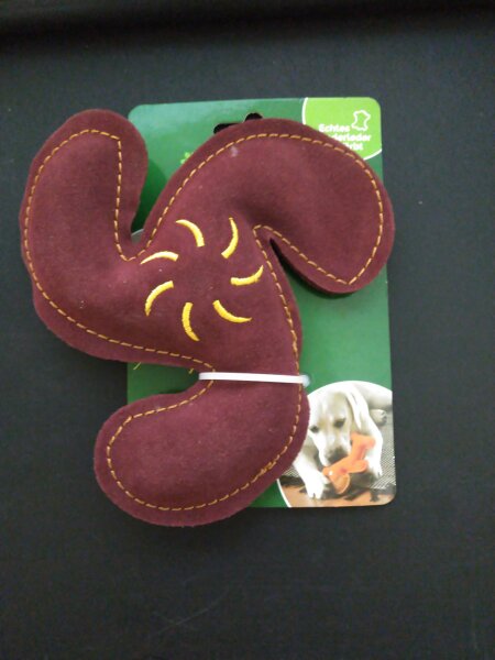 Aumüller Hundespielzeug Leder Wurfstern Dunkelrot 17 x 17 x 3,5 cm