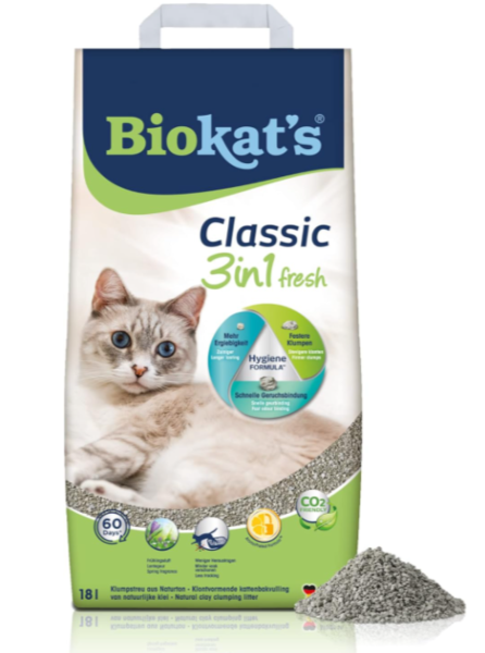 BIOKAT´S Classic Fresh 3 in 1 Katzenstreu mit Frühlingsduft, 18 L