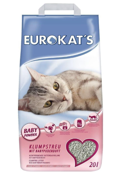 EUROKAT´S Katzenstreu mit Babypuder-Duft, 20 L