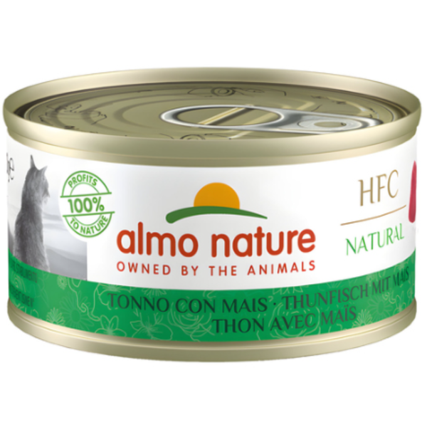 Katzen - Nassfutter ALMO NATURE HFC Natural Thunfisch mit Mais, 70 g