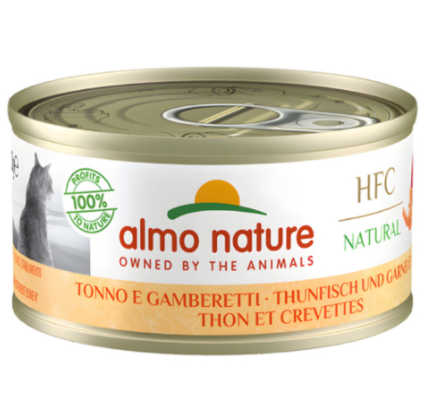 Katzen - Nassfutter ALMO NATURE HFC Natural Thunfisch und Garnelen, 70 g