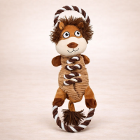 NOBBY Hundespielzeug Plüschlöwe mit Seil und...