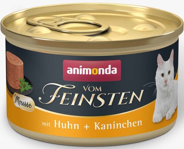 Katzen - Nassfutter ANIMONDA Vom Feinsten Mousse - Vielfalt, Huhn + Kaninchen, 85 g