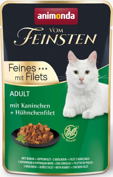 Katzen - Nassfutter ANIMONDA Vom Feinsten Filets Adult, Kaninchen + Hühnerfilet, 85 g