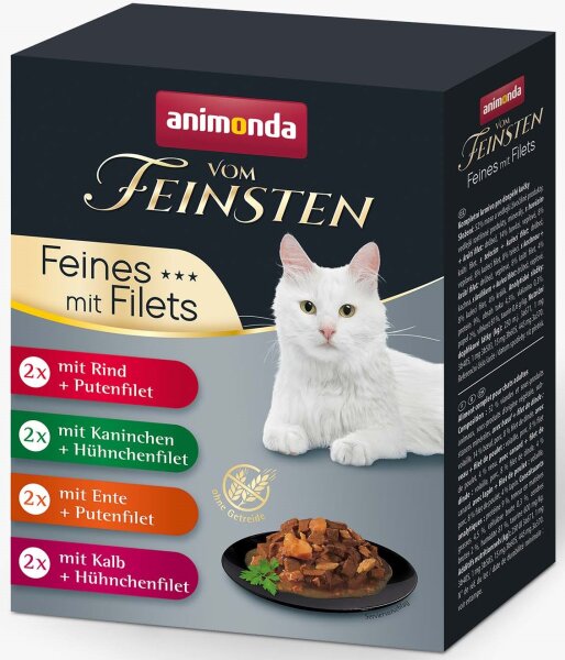 Katzen - Nassfutter ANIMONDA Vom Feinsten Filets Adult, Feine Vielfalt, 8 x 85 g