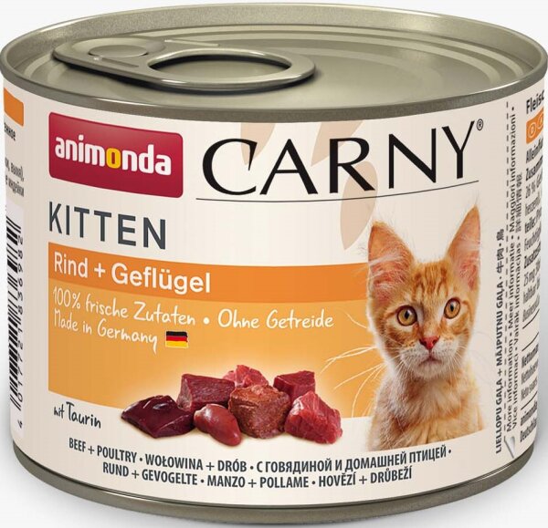 Katzen - Nassfutter ANIMONDA Carny Kitten Geflügel + Rind, 200 g