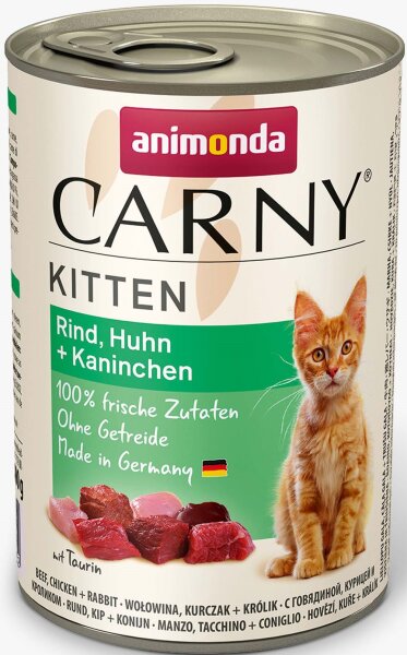 Katzen - Nassfutter ANIMONDA Carny Kitten Rind, Huhn + Kaninchen, 400 g