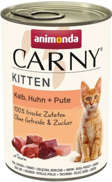 Katzen - Nassfutter ANIMONDA Carny Kitten Kalb, Huhn + Pute, 400 g